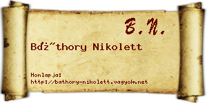 Báthory Nikolett névjegykártya