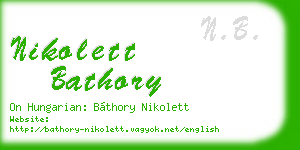 nikolett bathory business card